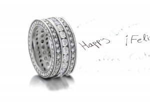 Simply Glorious: See Triple Glittering Diamond Eternity Anniversary Bands