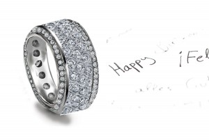 Love & Lyrics: Gold Eternity Band with Mesh Frame pave Set Diamonds