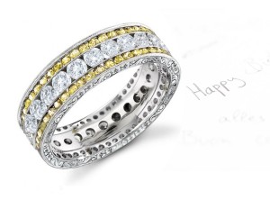 Shop Yellow Sapphire & Diamond Wedding Bands