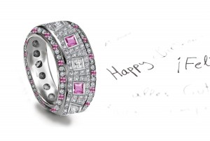 Splendid: Micropavee Pink Sapphire Diamond Eternity Band