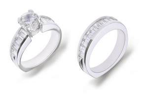 Engagement Side Accent Diamond Ring. 