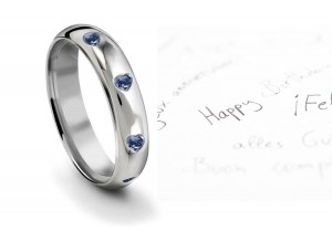 Burnish Set Heart Blue Diamond Eternity Ring