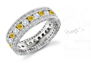 Best-Selling Yellow Sapphire & Diamond Wedding Bands