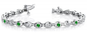 Emerald & Diamond Cluster Bracelet