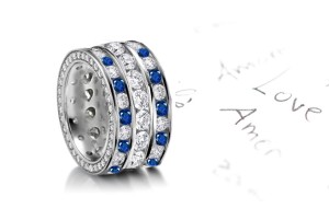 Special Effects: Velvety & Serene Blue Sapphire & Diamond Eternity Ring