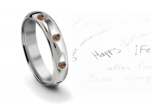 Burnish Set Heart Brown Diamond Eternity Ring