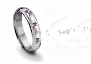 Try Before You Buy Burnish Round Purple Sapphire Eternity Ring