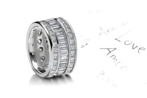 Baguette & Princess Cut Diamond Anniversary Band