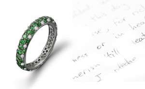 Micropavee Diamond & Emerald Eternity Band