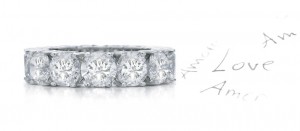 Style to Cherish: Shimmering Geometric Common 4 Prong Round Diamond Eternity Ring