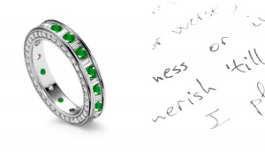 Sparkler: Baguette Cut Diamond & Well-Cut Round Emerald Wedding Ring