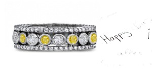 Brilliant: Sparkling Glittering Yellow Sapphire Diamond Eternity Band