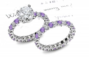 Glittering: Purple Sapphire & White Diamond Micro Pave Ring