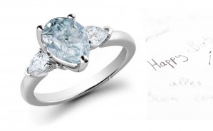 Pears Blue Diamond Designer Ring