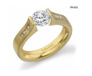 Modern Settings: Tension Set New Diamond Solitaire Ring & Diamond Accent