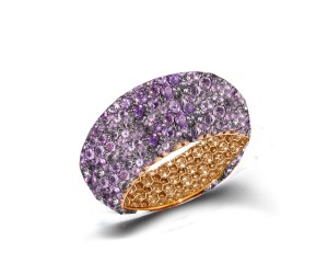 Eternity Ring with Purple Sapphires in Gold or Platinum