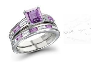 Very Popular For Long Purple Sapphire Diamond Ring