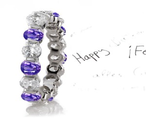 Impeccable: Purple Sapphire & Diamond Eternity Rings