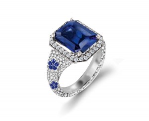 Delicate French Micro Pave Halo Rings Collection Featuring Vibrant Rainbow Colored Sapphires & Diamonds
