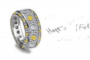 Brilliant: Streaming Sparkling Glittering Popular Yellow Sapphire Diamond Eternity Band