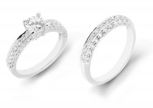 Diamond Engagement Side Accent Platinum Ring. 