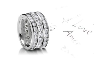 Impeccable: Glittering Trio Diamond Eternity Ring in Ring Size 3 to 8