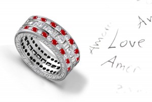 Distinctive: Triple Diamond Eternity Bands with Brilliant Diamonds