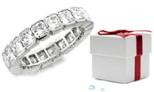 Eternity Rings: Platinum Diamond Bezel Set Eternity Ring