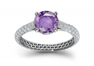 Very Popular For Long Purple Sapphire Ring With Diamonds