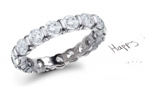 Expressing Eternal Love: Sparkling Brilliant Cut Round Diamond Bar Set Full Eternity Ring in Gold