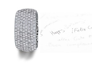 Micropavee Diamonds 8 Diamond Row Wedding Ring in Platinum & Gold