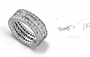Elegant: Diamond Eternity Ring with Diamonds in Center & Sides