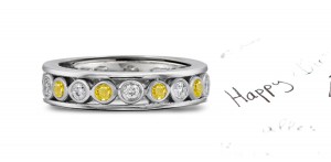 Breathtaking: Friday Night Sparkling Glittering Yellow Sapphire Diamond Eternity Band