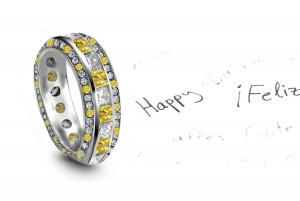 Sparkling: Yellow Sapphire & Diamond Eternity Rings