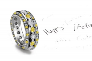 Impeccable: Rebuilding Sparkling Glittering Yellow Sapphire Diamond Eternity Band