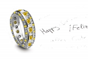 Fascination: Yellow Sapphire & Diamond Eternity Rings