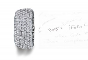 Micropavee Diamonds 7 Diamond Row Wedding Ring in Platinum & Gold