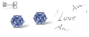 Exclusive Colored Diamonds Designer Collection - Women's Blue Colored Diamonds & White Diamonds Fancy Blue Diamond Earrings