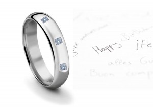 Burnish Round Blue Diamond Eternity Ring