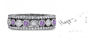 Amazing: Sparkling Glittering Purple Sapphire Diamond Eternity Band