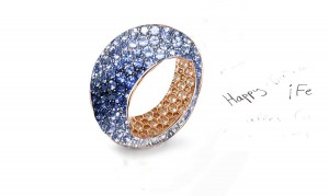 High Quality Multi-Colored Diamonds & Precious Stones Eternity Band Rings