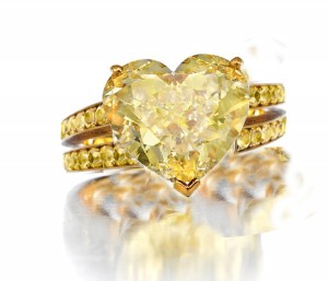 Ring with Yellow Sapphires in Gold or Platinum