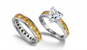 A Lot of Stones: Yellow Sapphire Wedding Engagement Rings