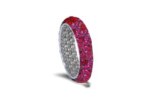 The Enduring Allure of Sparkling White Diamonds & Colored Stone Eternity Rings