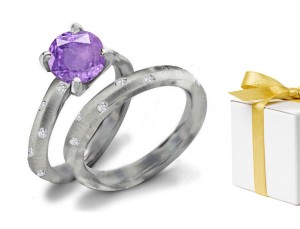 Versatile Diamond & Purple Sapphire Engagement Ring