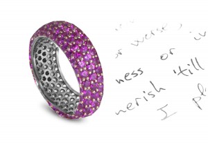 Purple Sapphire & Diamond Eternity Wedding Band