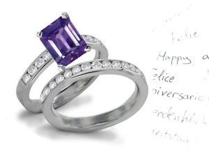 Unrepeatable: Rich Purple Sapphire & Sparkling Diamond Wedding & Engagement Rings