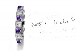 Truly Amazing: Latest Style Sparkling Glittering Purple Sapphire Diamond Eternity Band