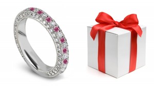 Premier Colored Diamonds Designer Collection - Pink Colored Diamonds & White Diamonds Fancy Pink Diamond Eternity Rings