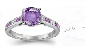 Very Popular For Long Purple Sapphire Ring With Diamonds